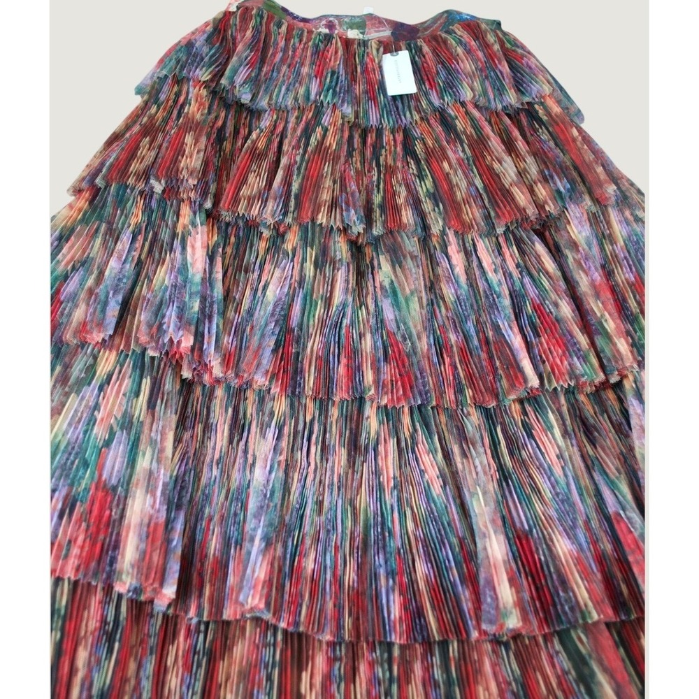 NWT Hutch Anthropologie Pleated Tiered Maxi Skirt Multicolor Floral Boho Small - Picture 4 of 8